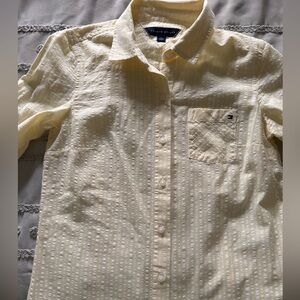 Tommy Hilfiger Butter Yellow Vintage Cotton Striped Shirt
